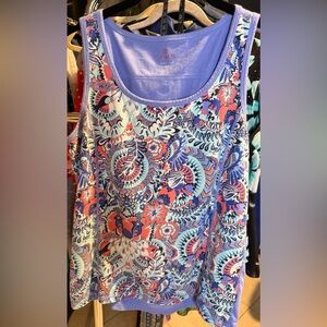 Talbots Women’s Exercise Tank Top, NWOT, Size Medium, Purple W/Floral Pattern.